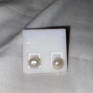 REAL white freshwater pearl earrings